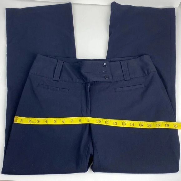 Navy blue office professional straight  leg womens flare leg pull on pants sz 10 - Picture 6 of 13